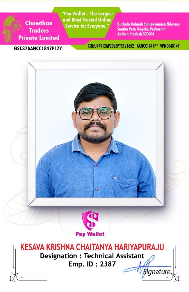 HARIYAPURAJU KESAVA KRISHNA CHAITANYA